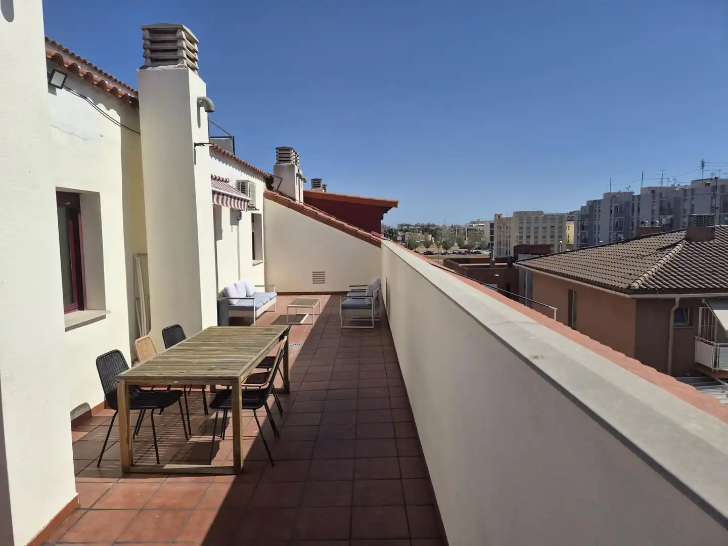 Terrasse von Dachboden zur Miete in Almazora / Almassora mit Klimaanlage, Heizung und Terrasse