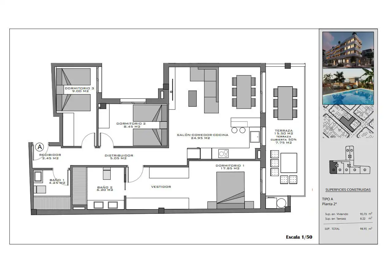 Apartamento con terraza en venta en Santa Pola ciudad, imagen 21