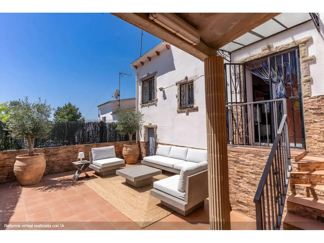 Terrassa de Casa o xalet en venda en La Pobla de Montornès   amb Aire condicionat, Jardí privat i Terrassa