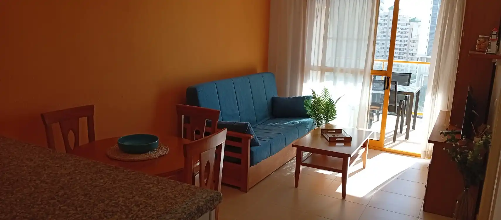 Sala de estar de Apartamento en venta en Calpe / Calp con Aire acondicionado, Calefacción y Jardín privado