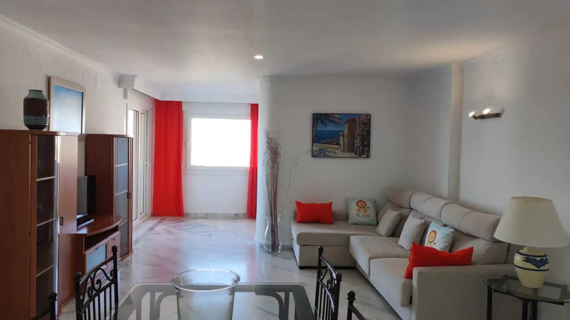 Wohnzimmer von Wohnung zur Miete in Benalmádena mit Klimaanlage, Heizung und Terrasse