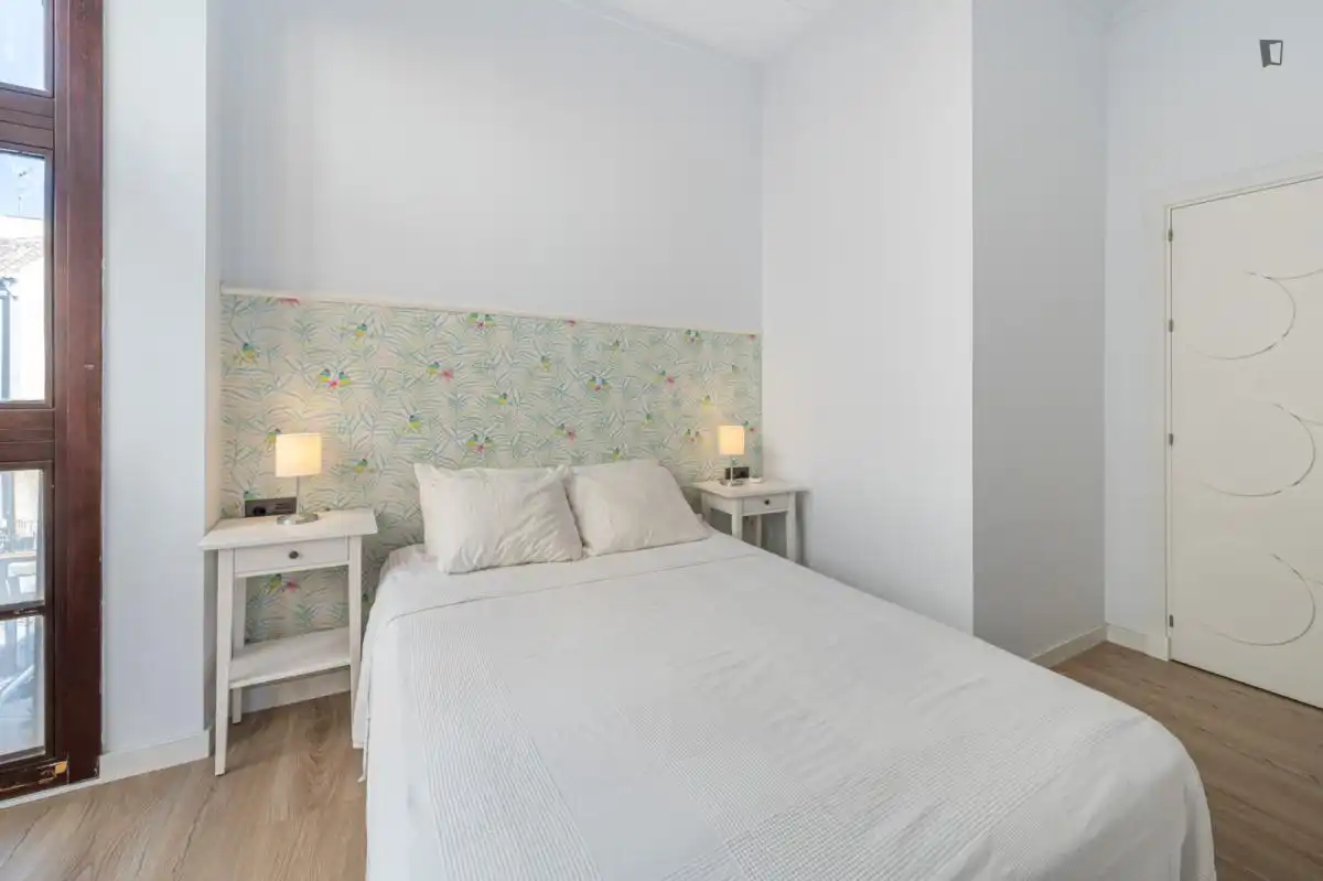 Dormitori de Apartament de lloguer en Málaga amb Aire condicionat, Moblat i Forn