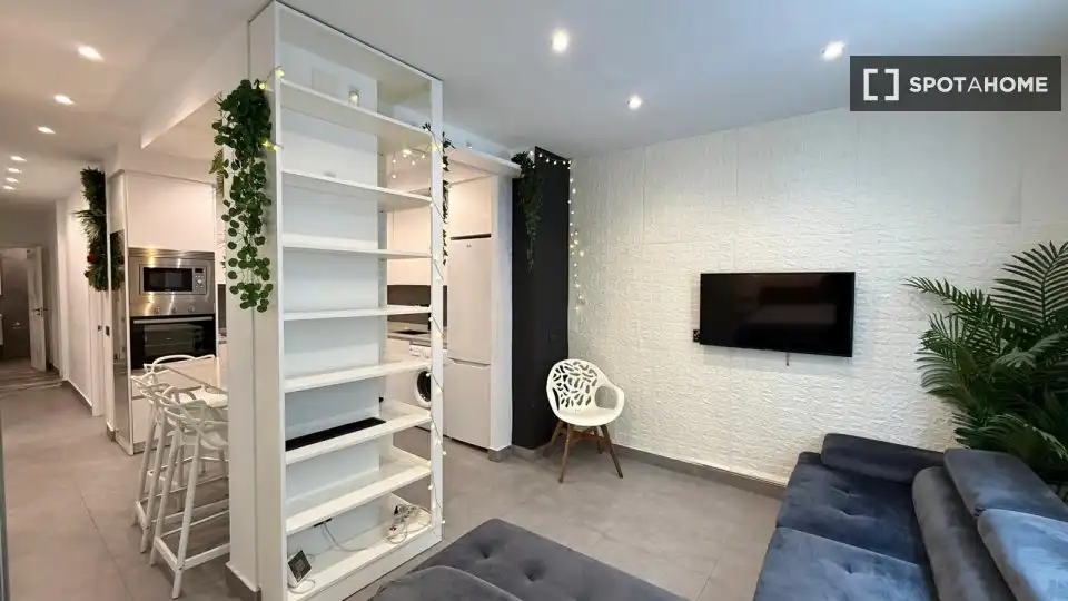 Living room of Apartments for share in Madrid  with Air Conditioner, Heating and Terrace