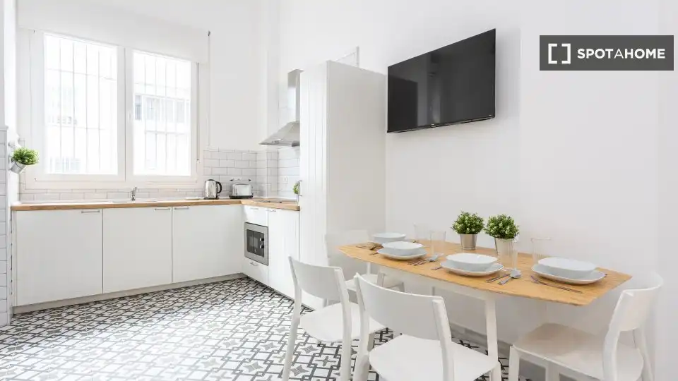 Kitchen of Study for share in Málaga  with Air Conditioner, Terrace and Furnished