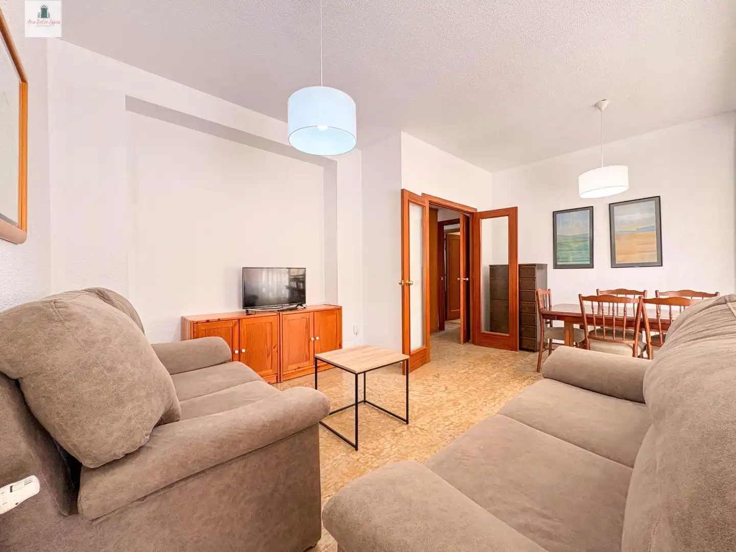 Living room of Flat for rent in Badajoz  with Air Conditioner, Heating and Furnished
