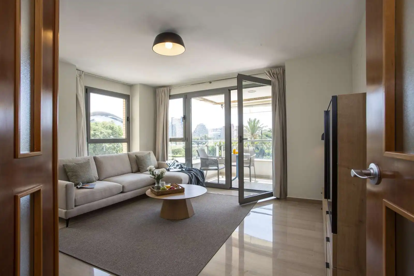 Sala de estar de Apartamento para compartir en  Valencia Capital con Aire acondicionado, Terraza y Amueblado