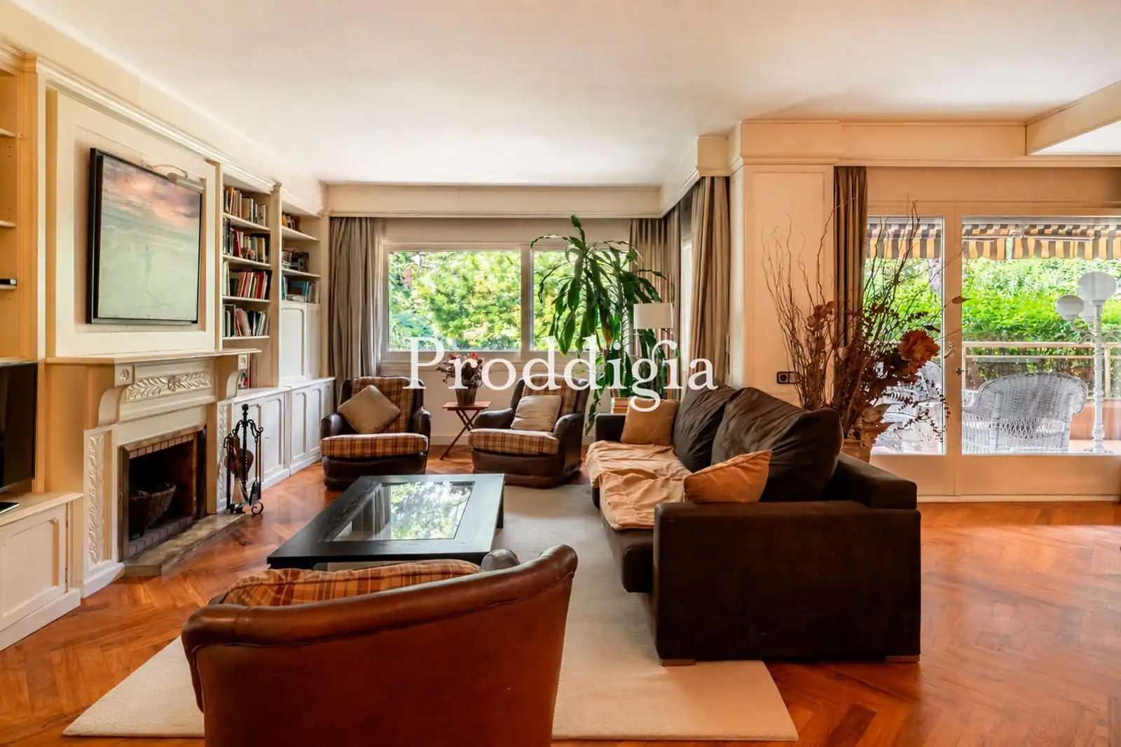 Sala de estar de Piso en venta en Sant Cugat del Vallès con Calefacción, Jardín privado y Terraza