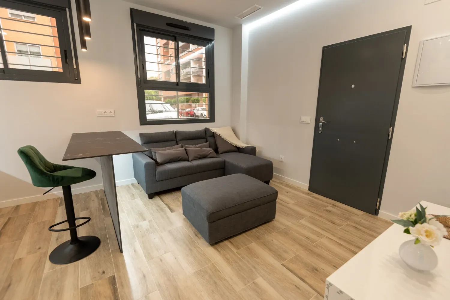 Sala d'estar de Apartament de lloguer en  Murcia Capital amb Aire condicionat, Moblat i Rentadora