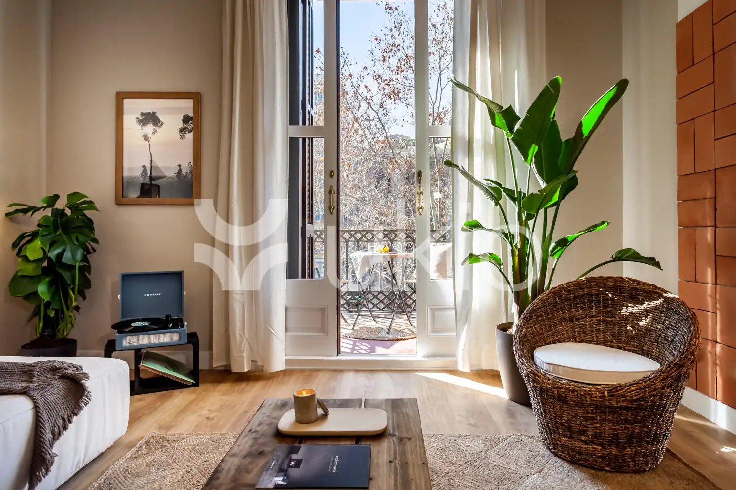 Wohnzimmer von Wohnungen zur Miete in Barcelona mit Klimaanlage, Möbliert und Ofen