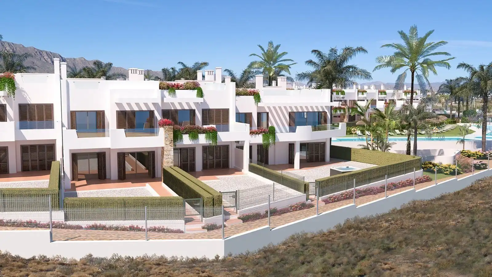 Vista exterior de Piso en venta en Pulpí con Terraza, Piscina y Piscina comunitaria