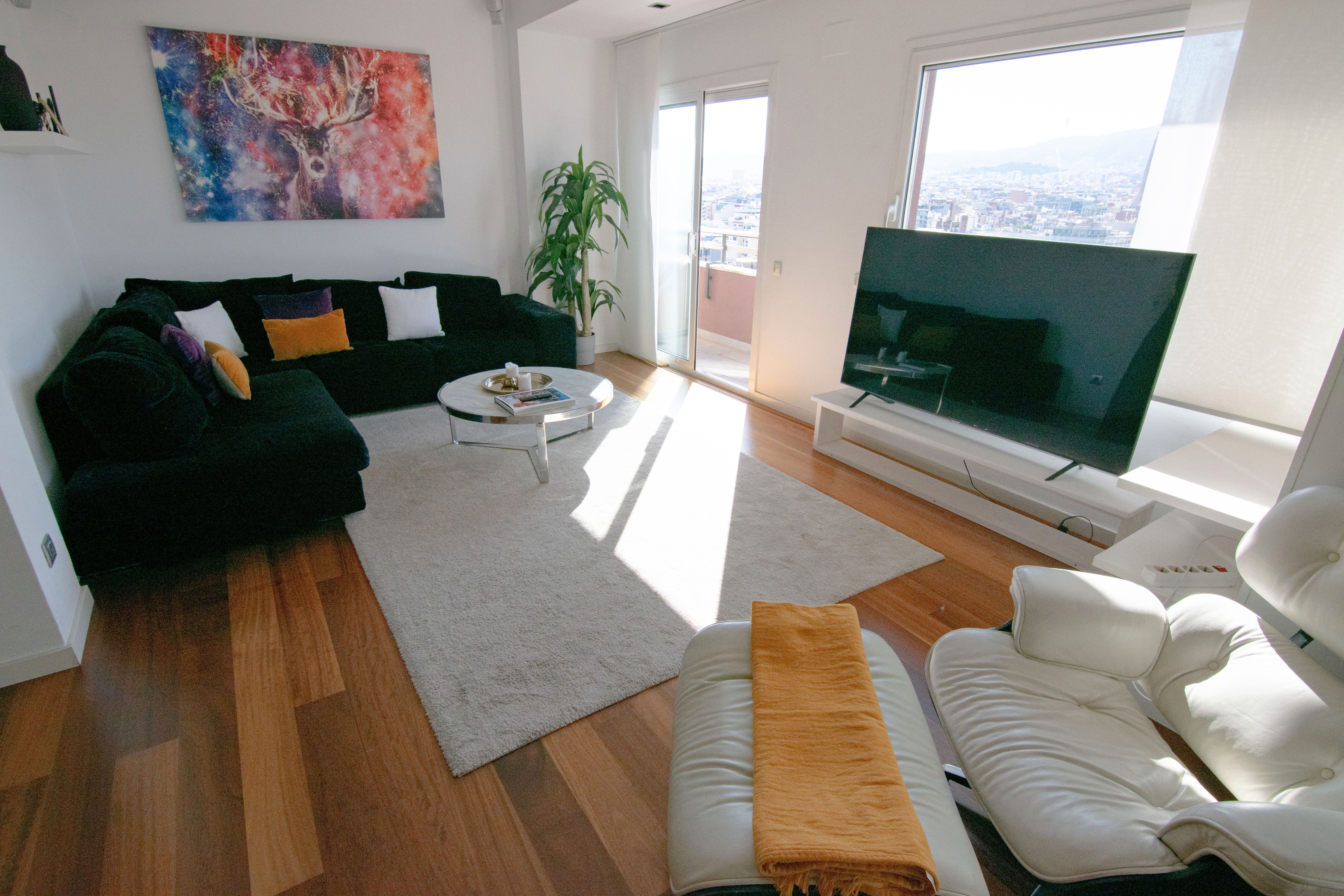 Living room of Attic for sale in  Barcelona Capital  with Air Conditioner, Heating and Parquet flooring