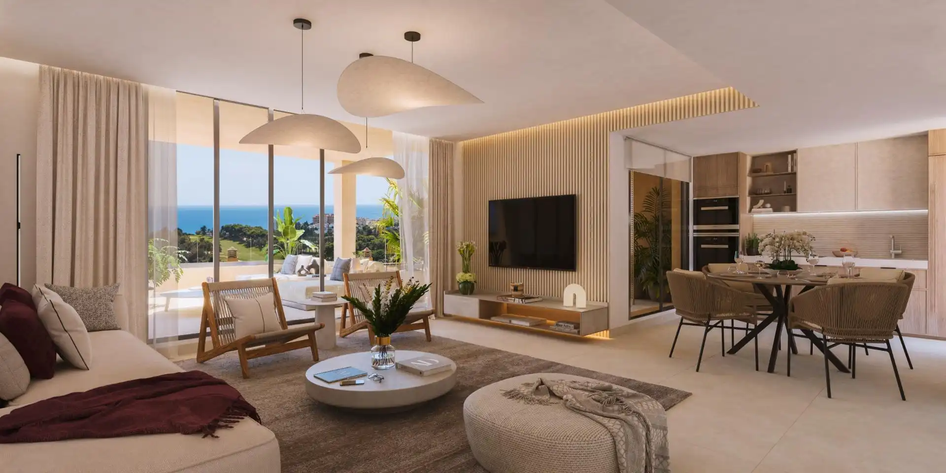 Sala d'estar de Àtic en venda en Benalmádena amb Aire condicionat, Calefacció i Jardí privat