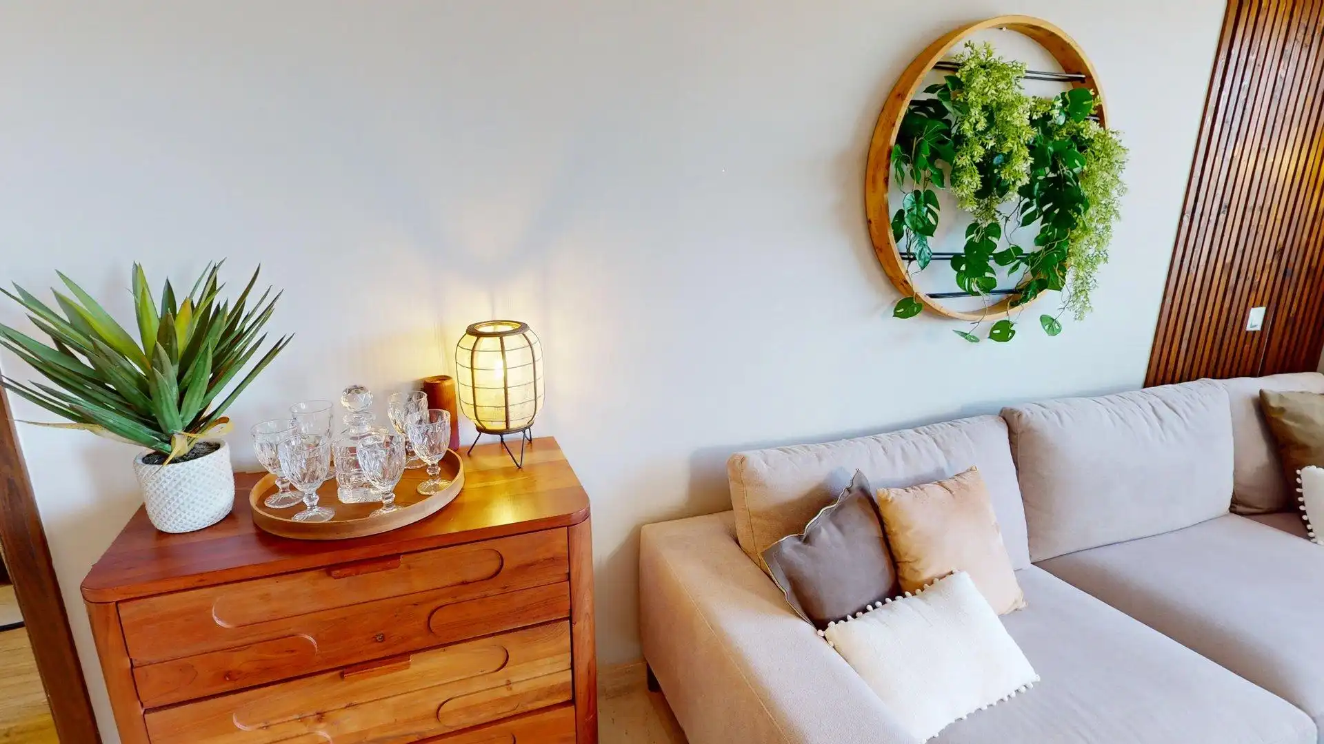 Wohnzimmer von Wohnung zum Verkauf in Mijas mit Klimaanlage, Heizung und Privatgarten