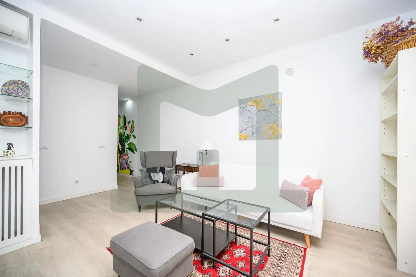 Wohnzimmer von Wohnung zur Miete in Madrid mit Klimaanlage, Heizung und Terrasse