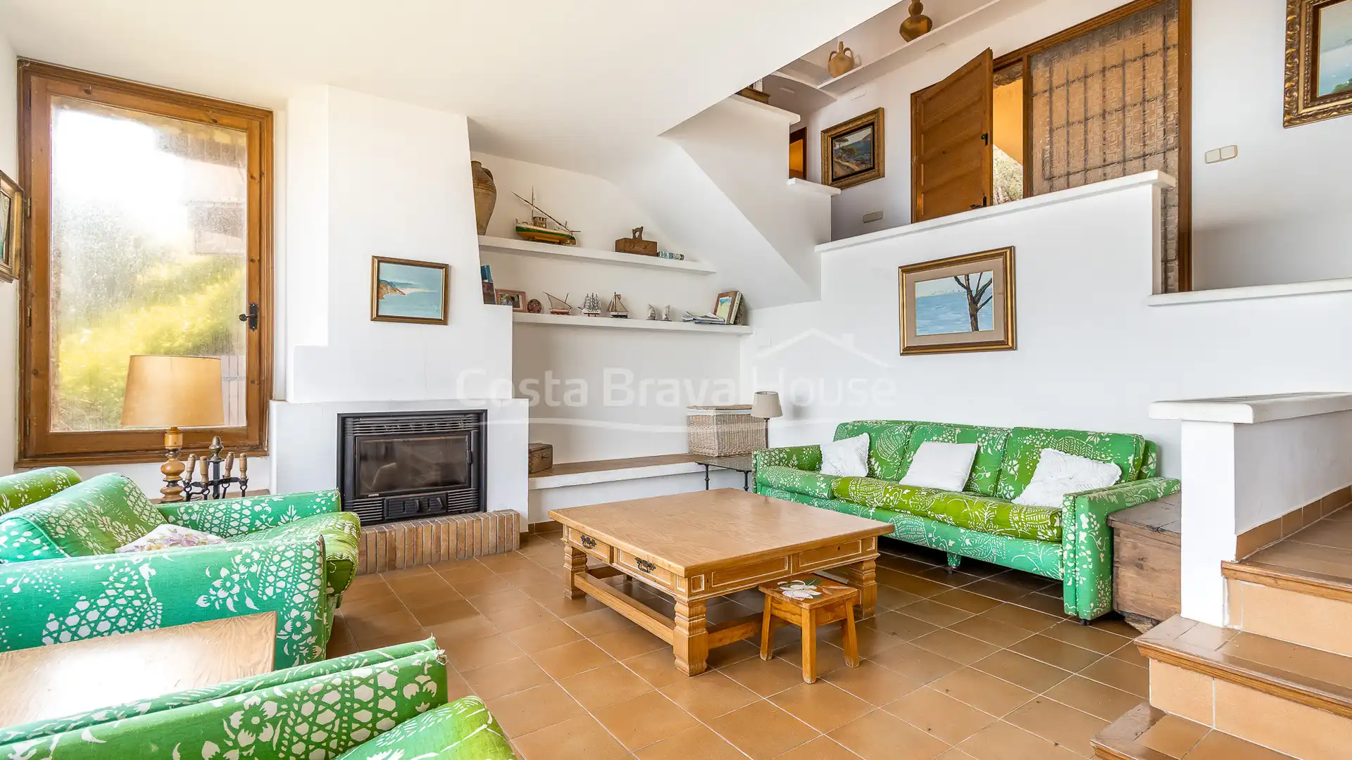Wohnzimmer von Haus oder Chalet zum Verkauf in Begur mit Heizung, Privatgarten und Terrasse