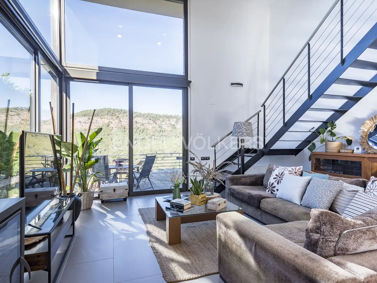 Sala de estar de Casa o chalet de alquiler en Vacarisses con Aire acondicionado, Calefacción y Jardín privado