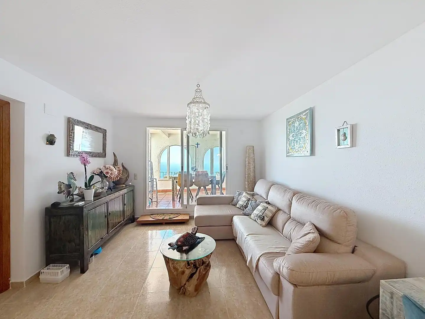 Sala de estar de Apartamento en venta en Benitachell / El Poble Nou de Benitatxell con Aire acondicionado, Calefacción y Terraza
