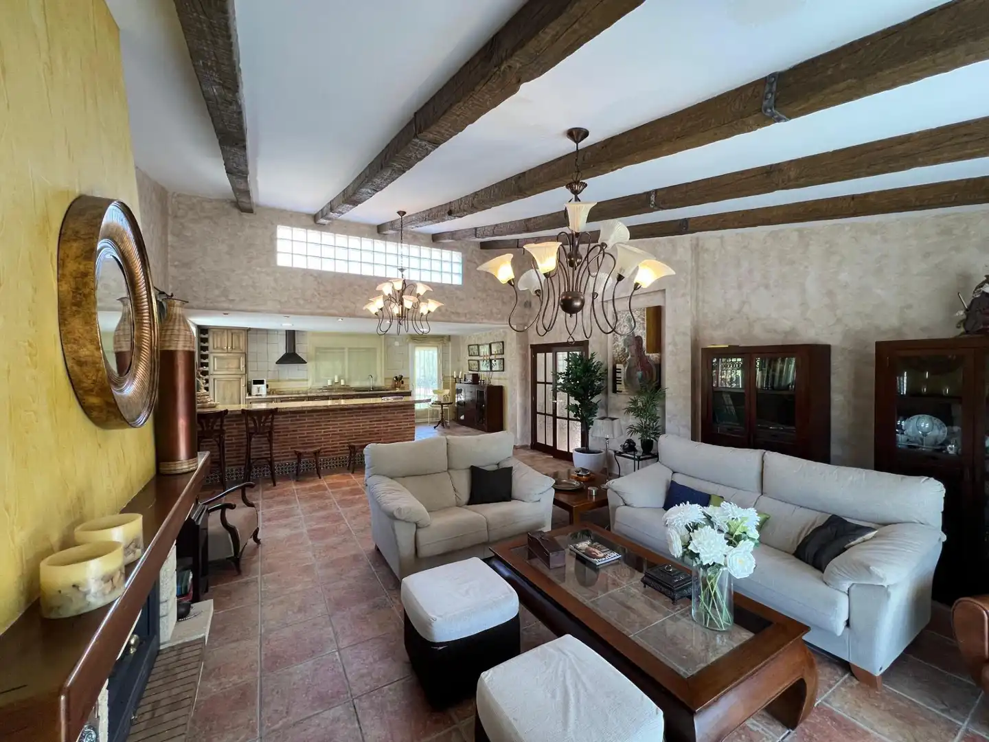 Sala d'estar de Finca rústica en venda en Sax amb Aire condicionat, Jardí privat i Terrassa