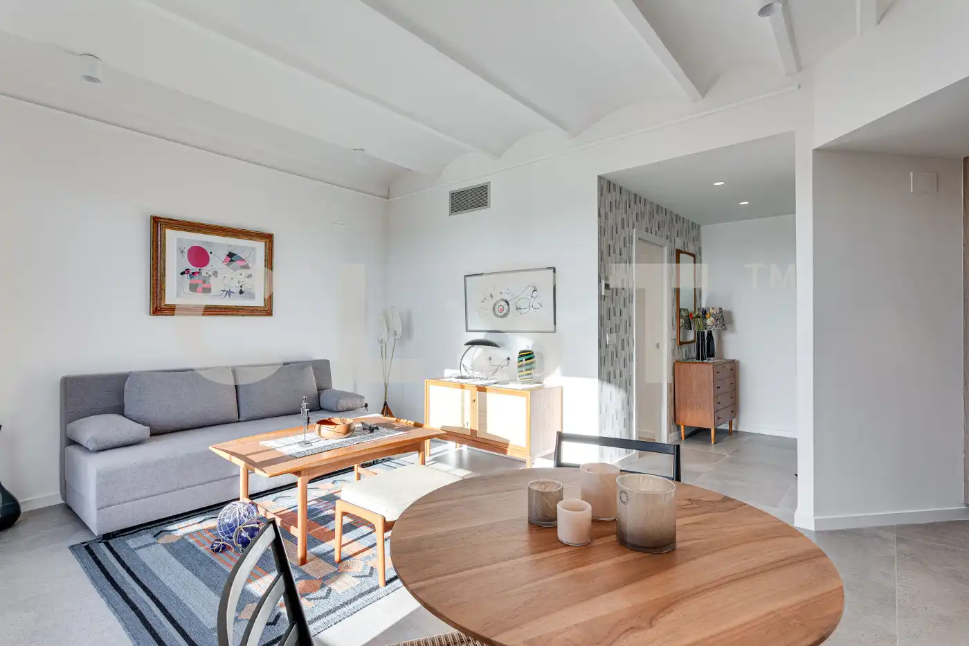 Wohnzimmer von Dachboden zur Miete in Barcelona mit Klimaanlage, Heizung und Terrasse