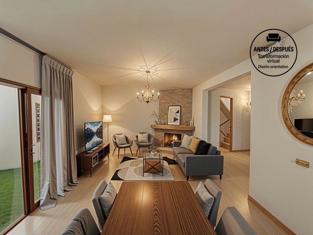 Wohnzimmer von Einfamilien-Reihenhaus zum Verkauf in Benicasim / Benicàssim mit Terrasse und Möbliert