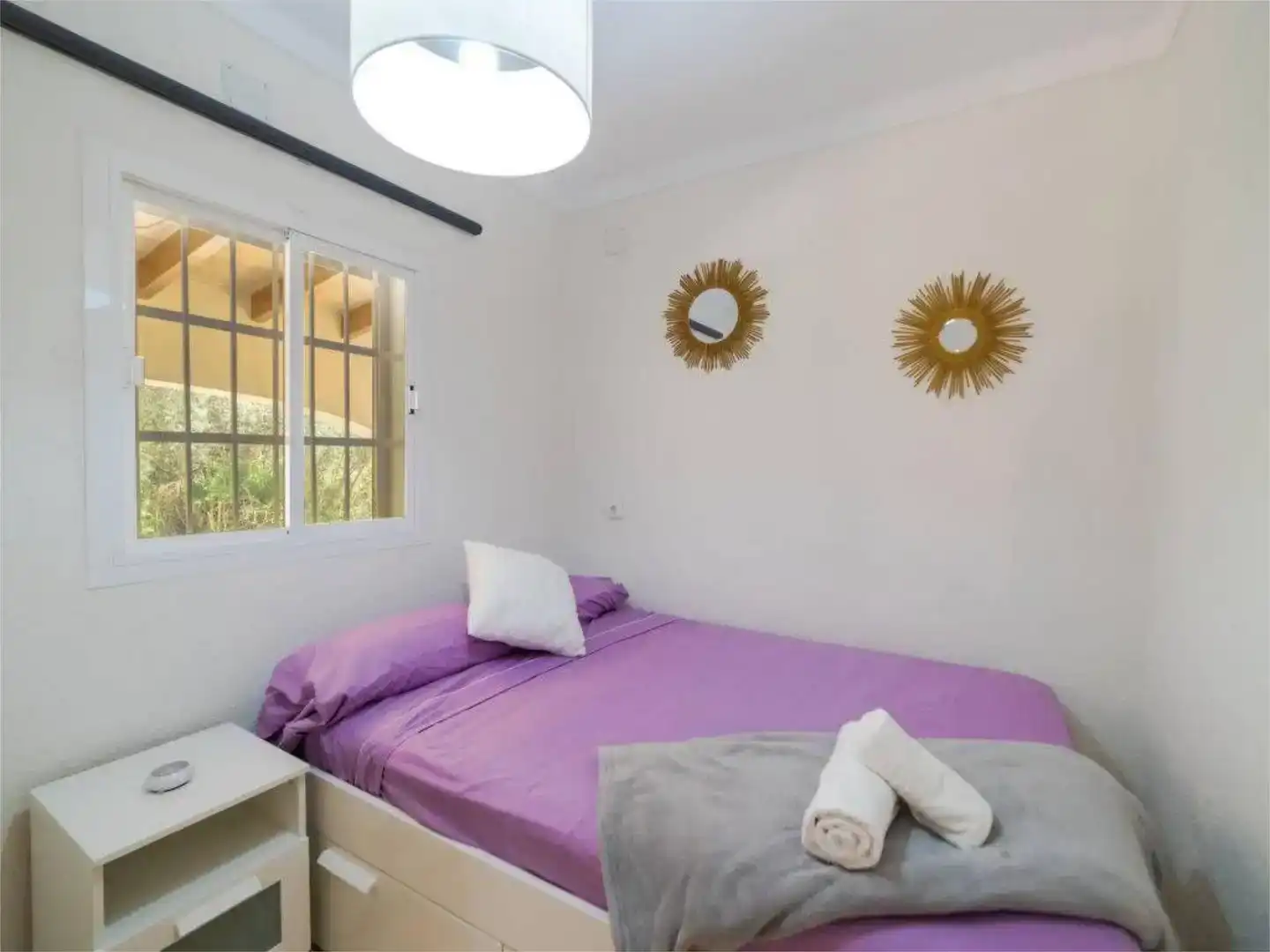 Dormitori de Casa adosada de lloguer en Santanyí amb Aire condicionat, Jardí privat i Moblat