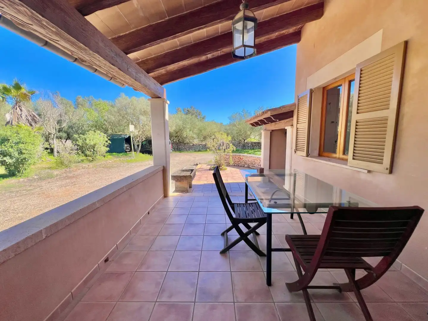 Terraza de Finca rústica de alquiler en Campos con Aire acondicionado, Calefacción y Jardín privado
