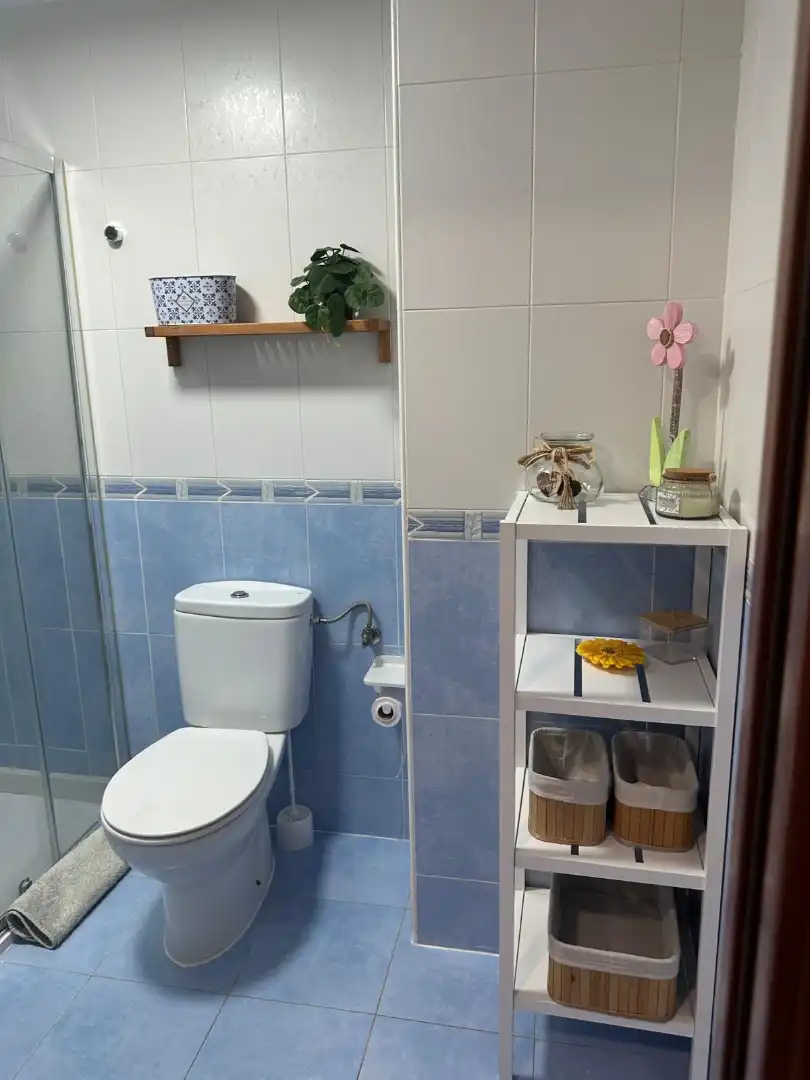 Bany de Apartament de lloguer en Almendralejo amb Aire condicionat, Moblat i Rentadora