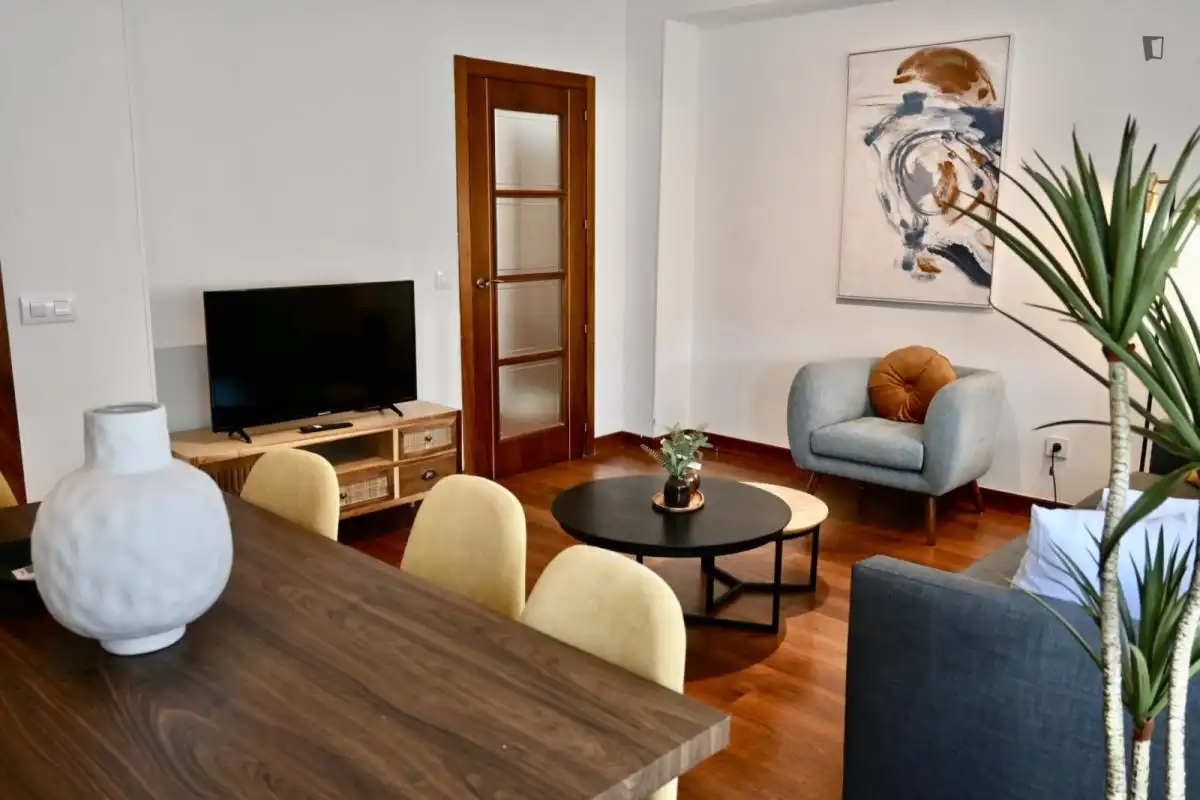Sala d'estar de Apartament de lloguer en Madrid amb Aire condicionat, Calefacció i Moblat