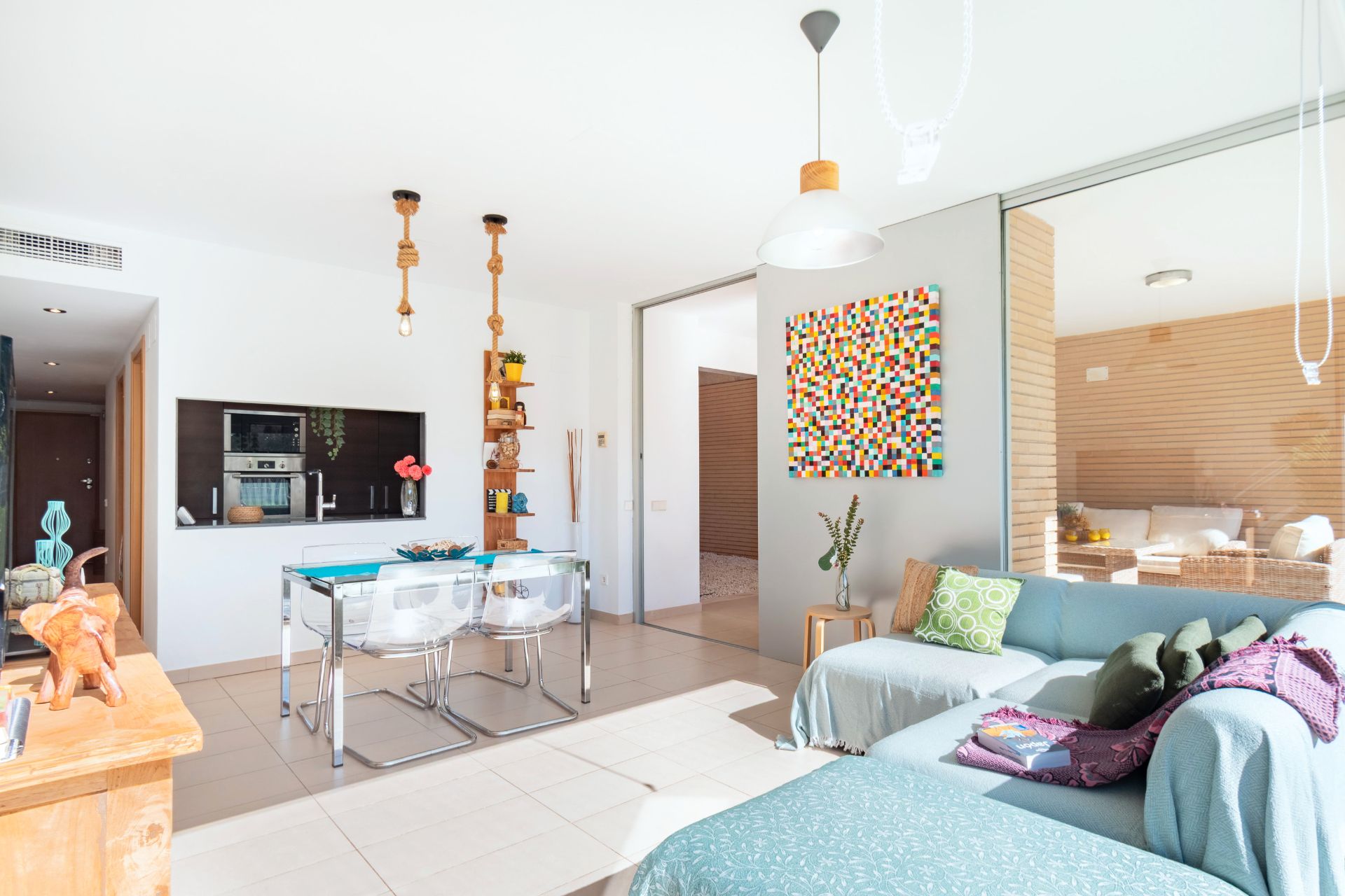 Sala d'estar de Pis en venda en Oropesa del Mar / Orpesa amb Aire condicionat, Jardí privat i Terrassa