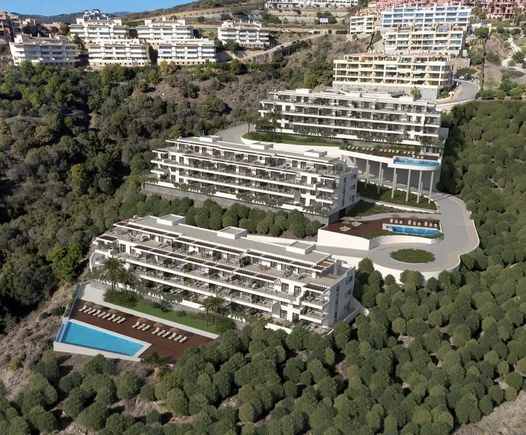 Vista exterior de Planta baja en venta en Mijas con Aire acondicionado, Jardín privado y Terraza