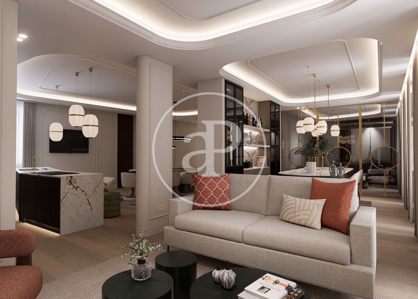 Wohnzimmer von Wohnung zum Verkauf in  Madrid Capital mit Klimaanlage, Heizung und Möbliert