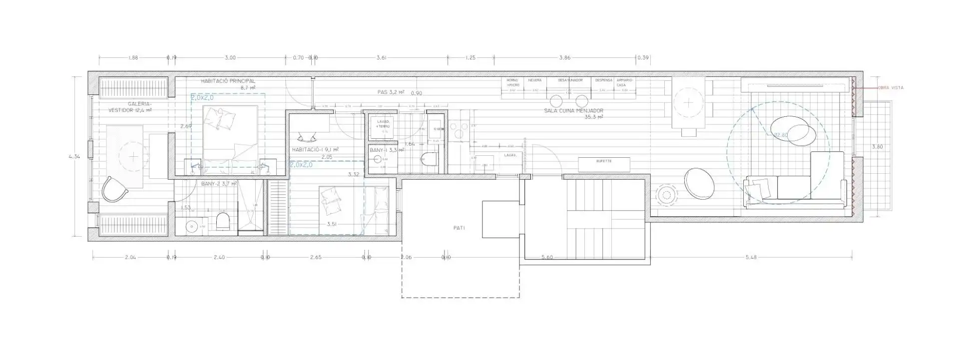 Wohnung zum Verkauf in Barcelona mit Klimaanlage, Heizung und Parkett
