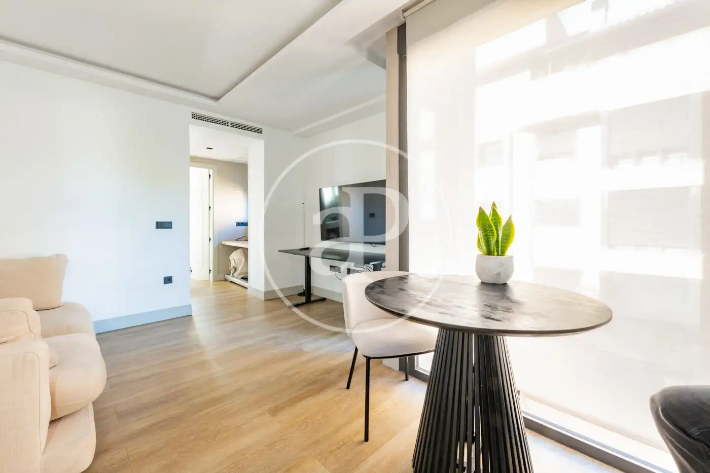 Wohnzimmer von Wohnung zur Miete in Madrid mit Klimaanlage, Heizung und Privatgarten