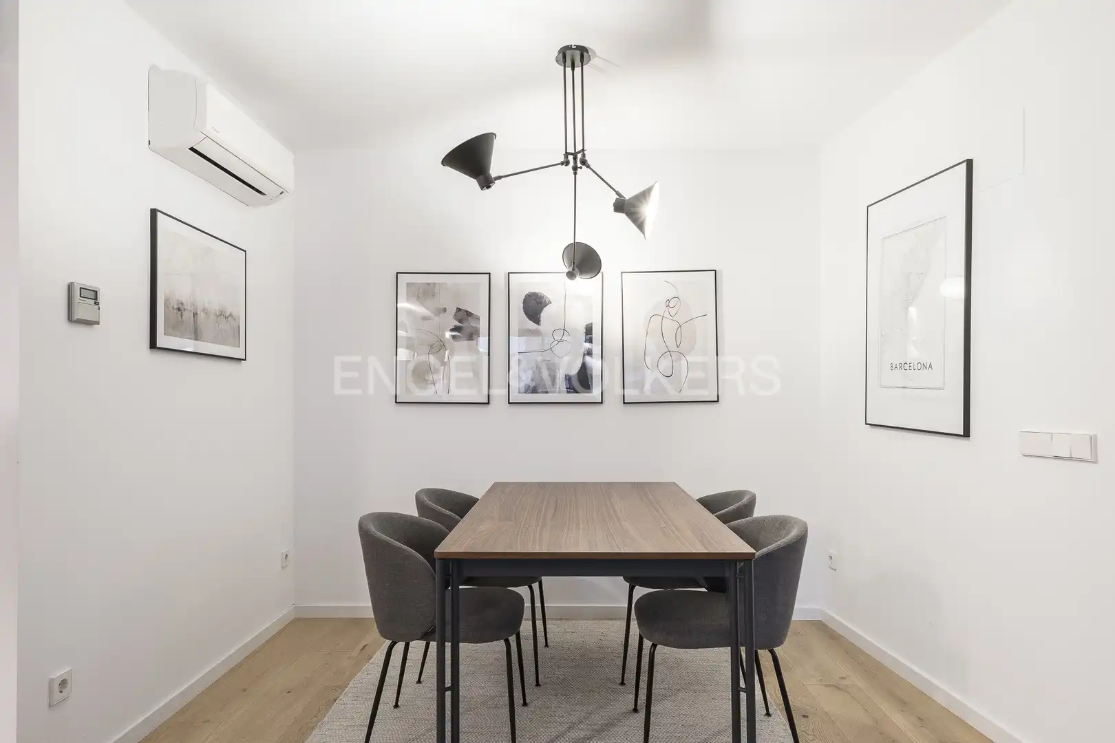 Esszimmer von Wohnung zur Miete in Barcelona mit Klimaanlage, Heizung und Parkett