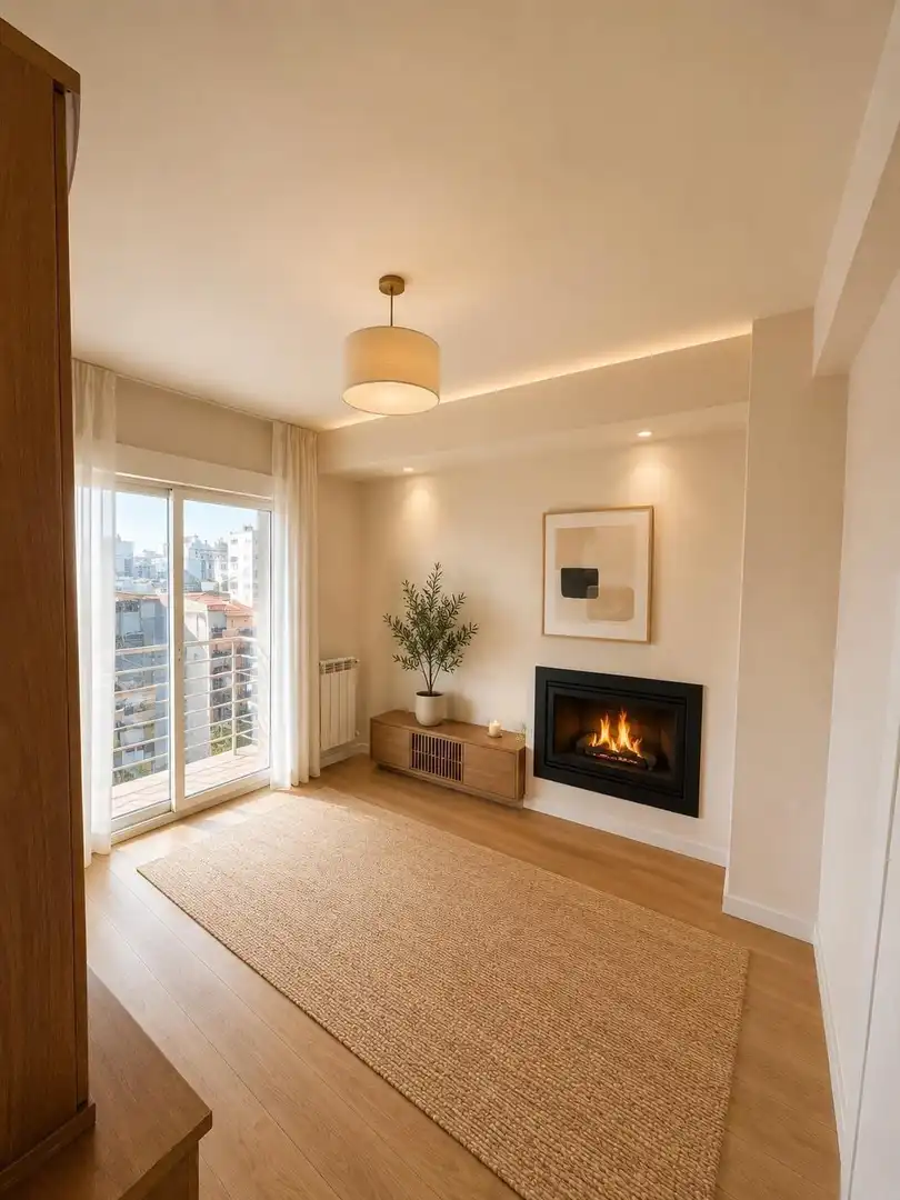 Sala de estar de Piso en venta en Gijón  con Calefacción, Parquet y Terraza