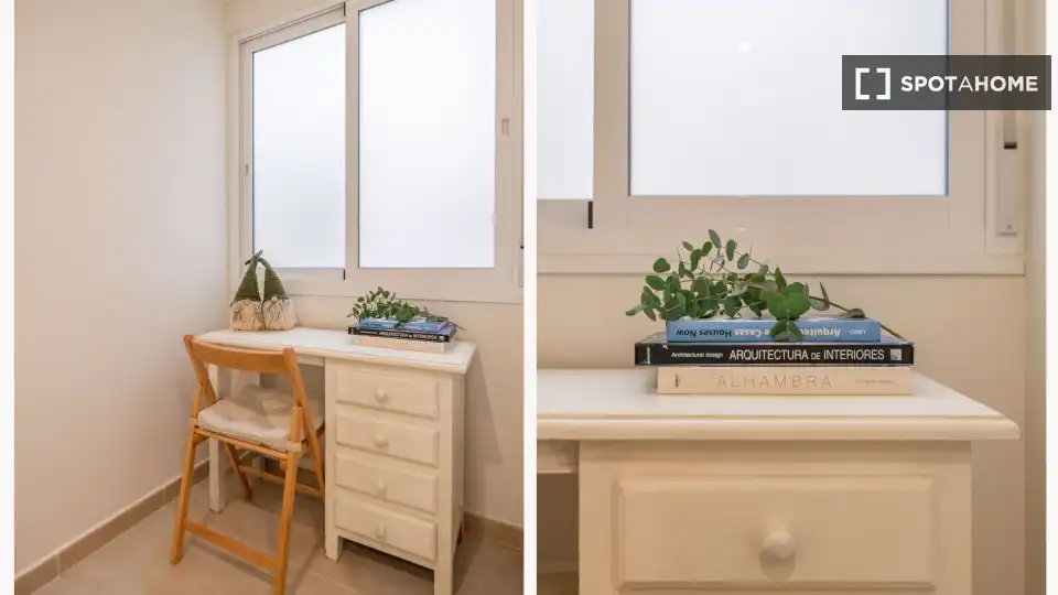 Dormitori de Apartament per a compartir en Málaga amb Aire condicionat, Calefacció i Terrassa
