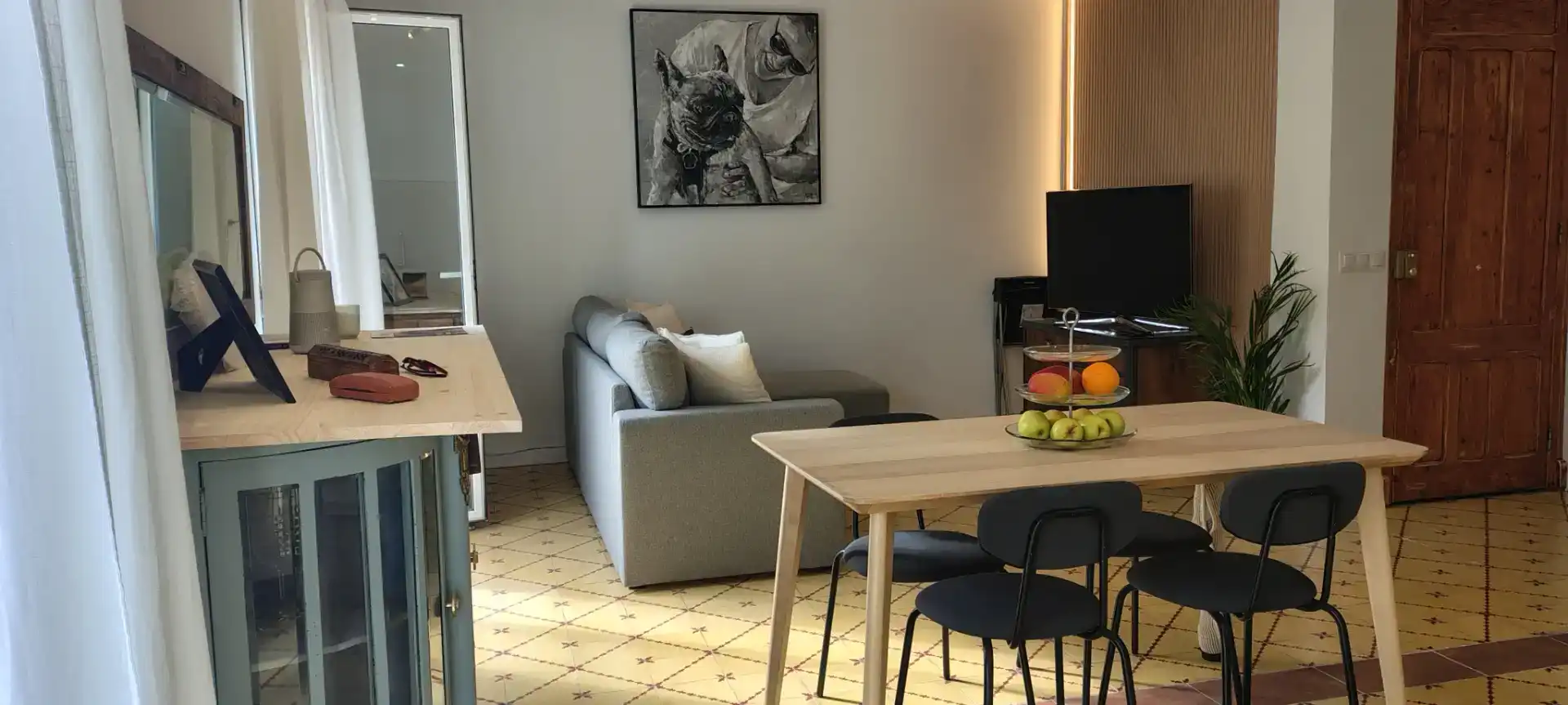 Sala d'estar de Casa adosada en venda en L'Aldea amb Aire condicionat i Balcó