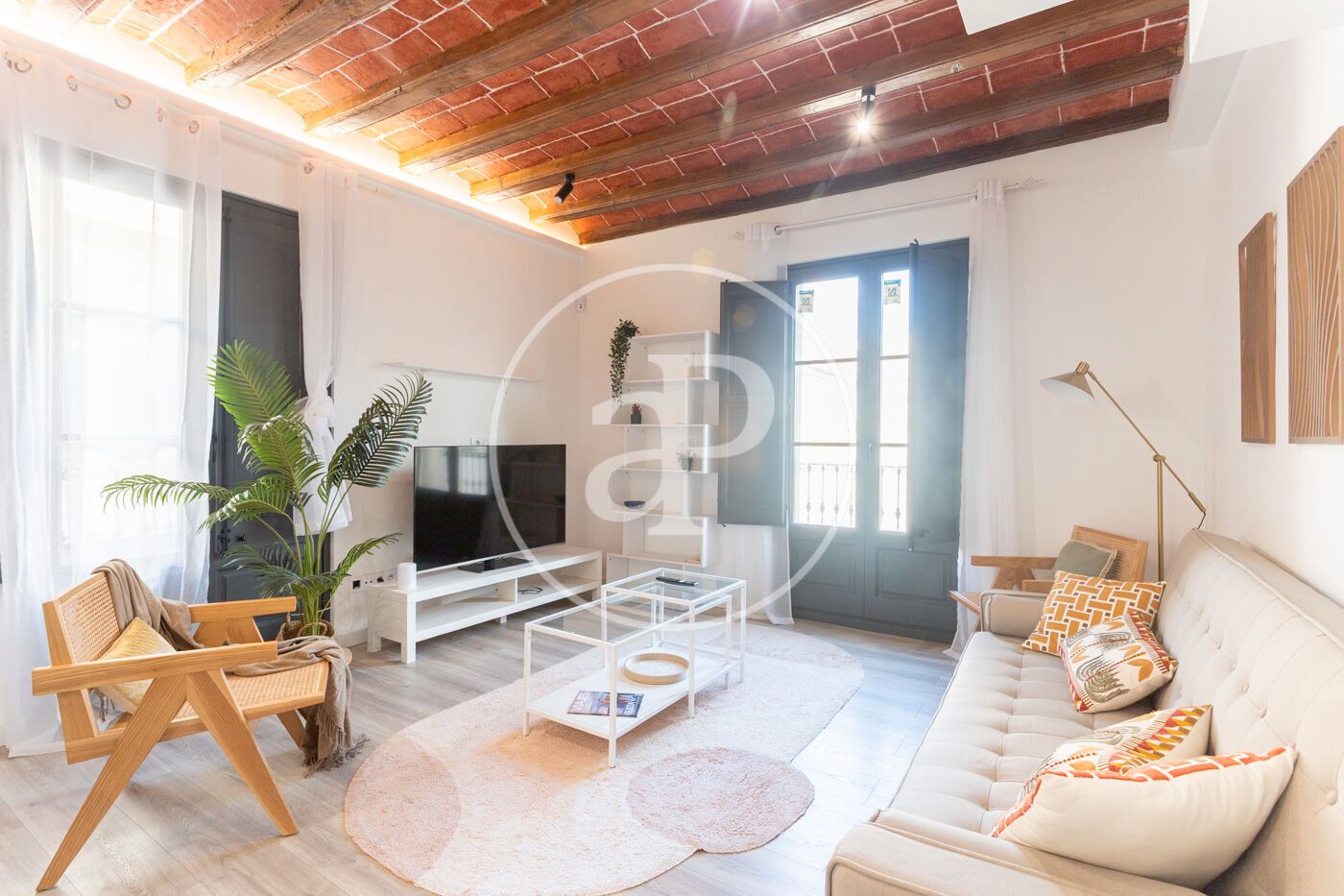 Living room of Flat to rent in  Barcelona Capital  with Air Conditioner, Heating and Furnished