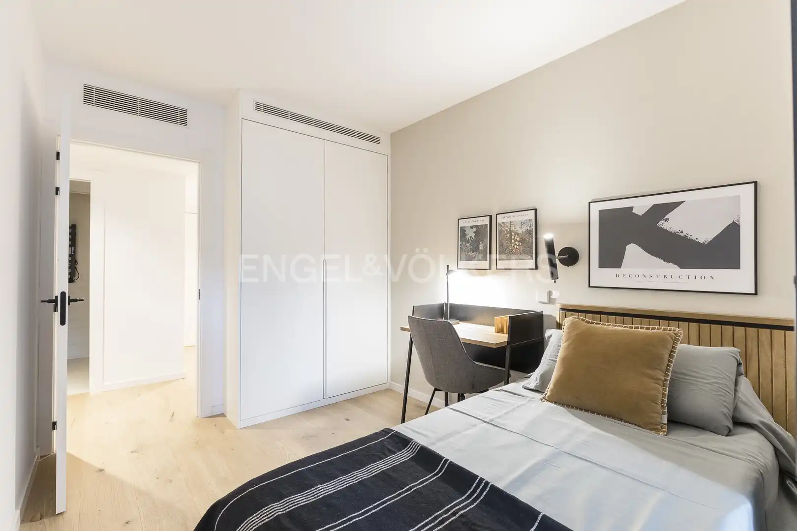 Schlafzimmer von Wohnung zur Miete in Barcelona mit Klimaanlage, Heizung und Parkett