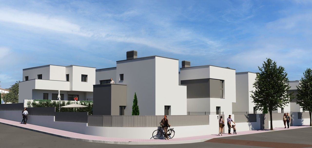 Exterior view of Single-family semi-detached for sale in Roda de Berà  with Air Conditioner, Heating and Private garden