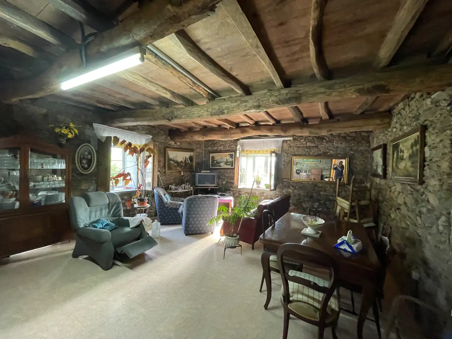 Living room of Houses for sale in As Somozas   with Private garden, Furnished and Oven