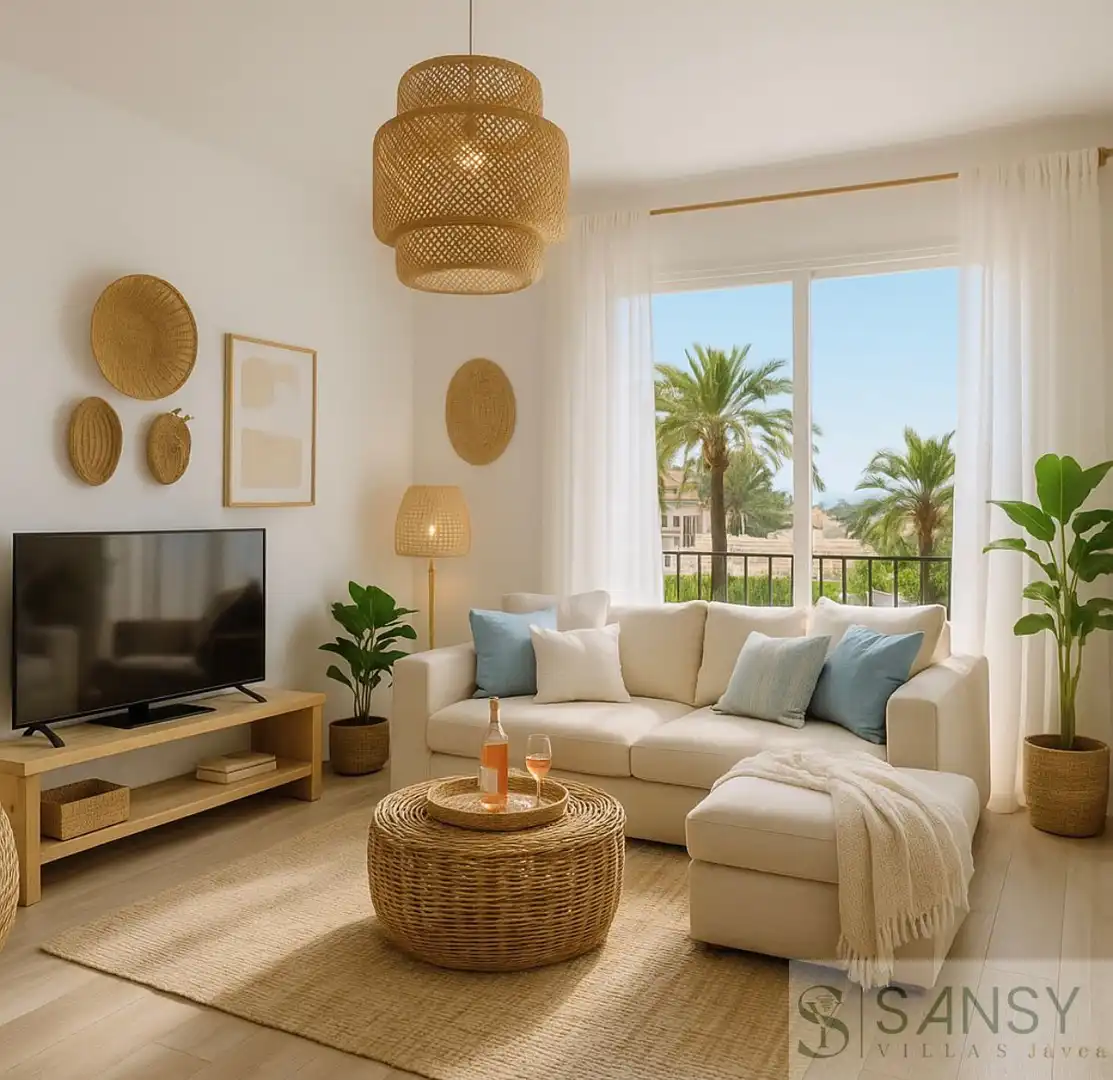 Sala de estar de Apartamento en venta en Jávea / Xàbia con Aire acondicionado, Calefacción y Terraza