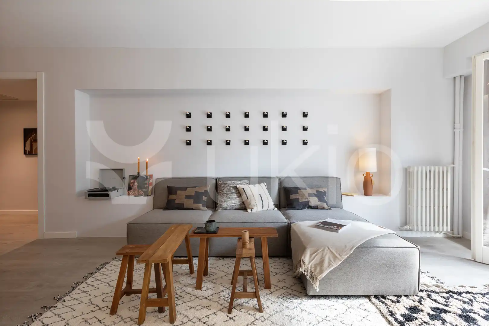 Wohnzimmer von Wohnungen zur Miete in Barcelona mit Klimaanlage, Terrasse und Möbliert