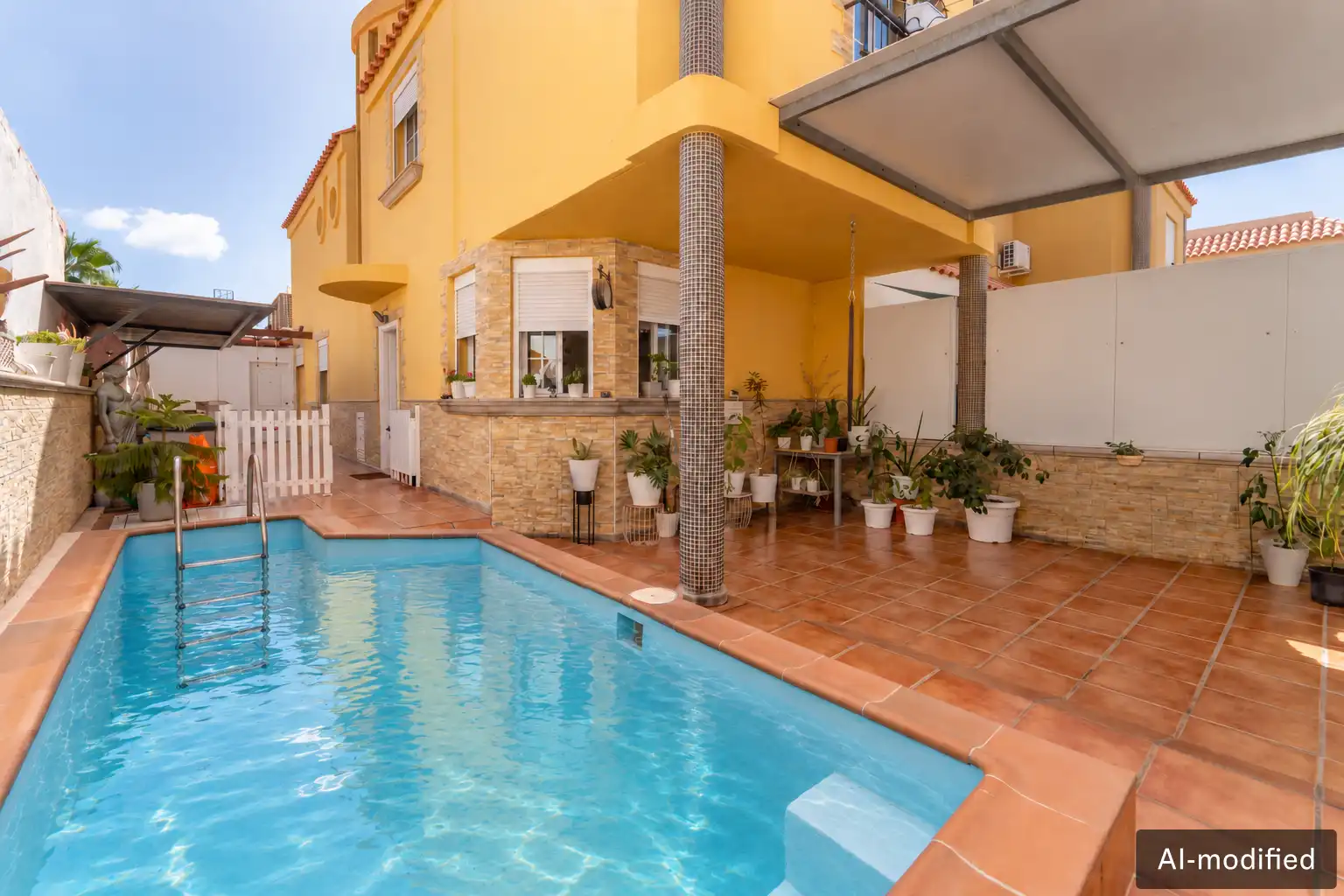Piscina de Casa adosada en venda en San Bartolomé de Tirajana amb Aire condicionat, Calefacció i Terrassa
