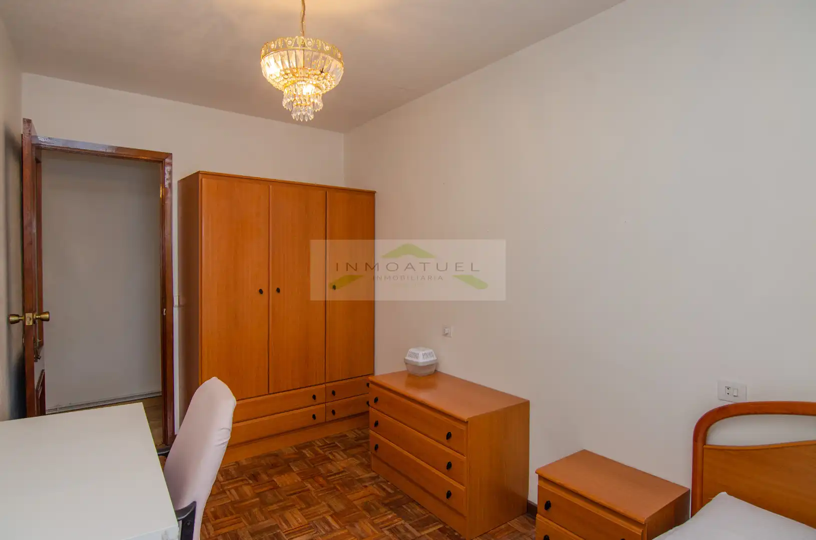 Schlafzimmer von Wohnung zur Miete in A Coruña Capital  mit Heizung, Parkett und Terrasse