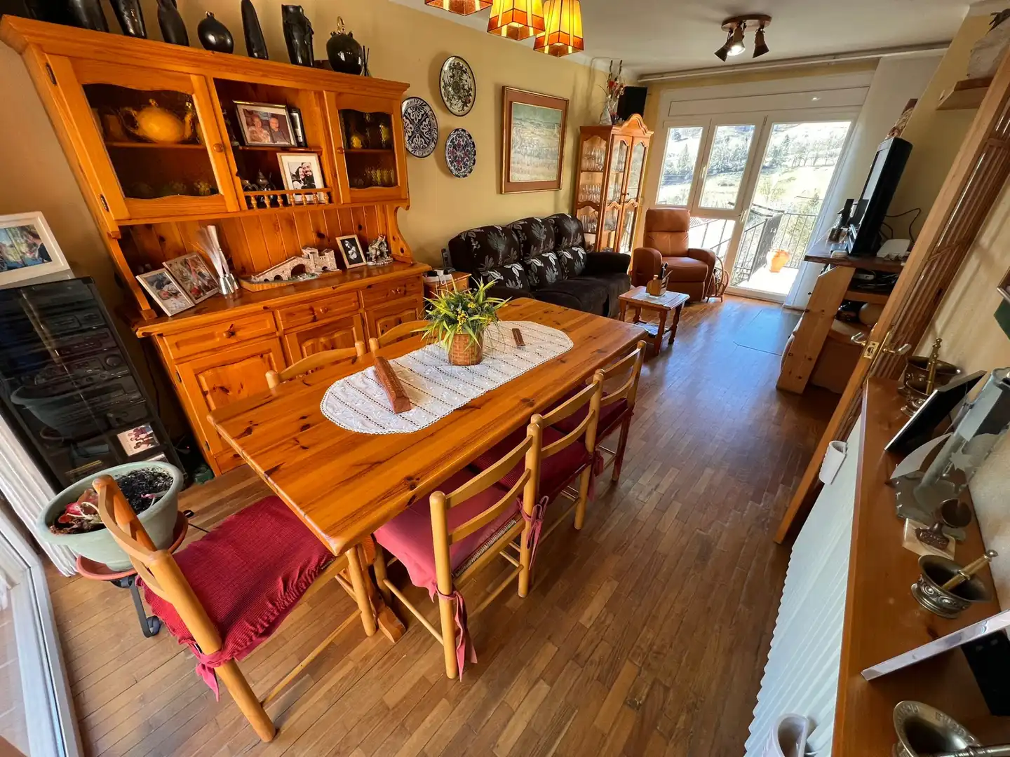 Dining room of Detached homes for sale in Sant Pau de Segúries  with Heating, Parquet flooring and Terrace