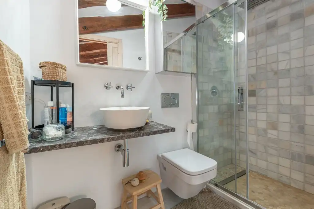 Baño de Finca rústica en venta en Pollença con Aire acondicionado, Calefacción y Terraza