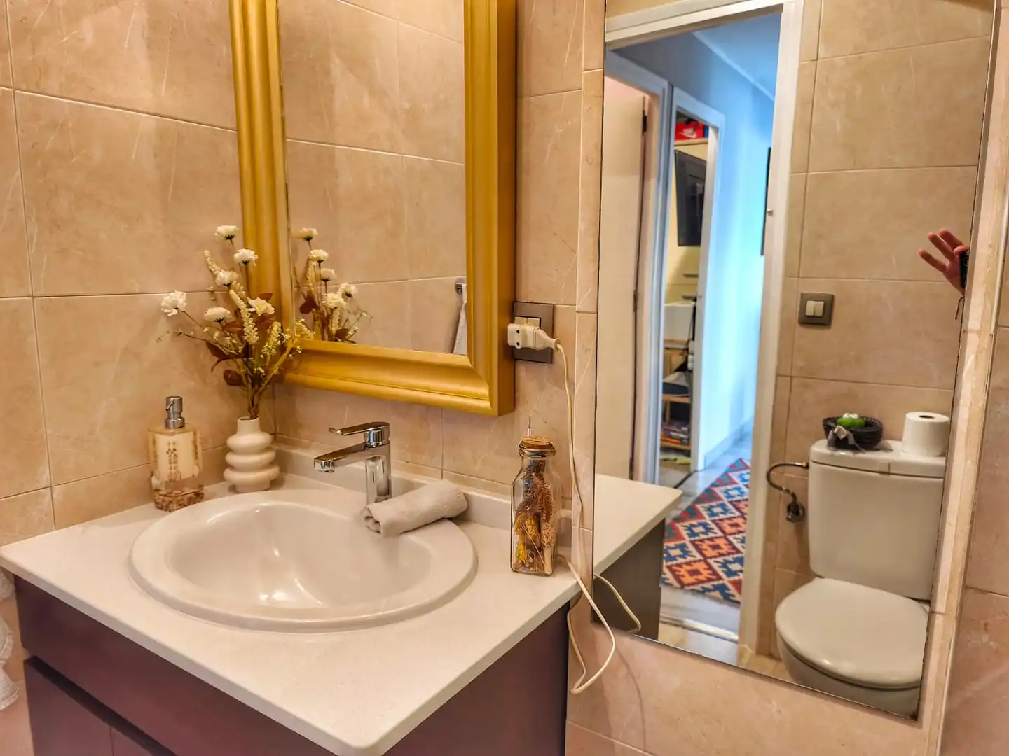 Badezimmer von Wohnung zum Verkauf in Lloret de Mar mit Heizung, Privatgarten und Terrasse