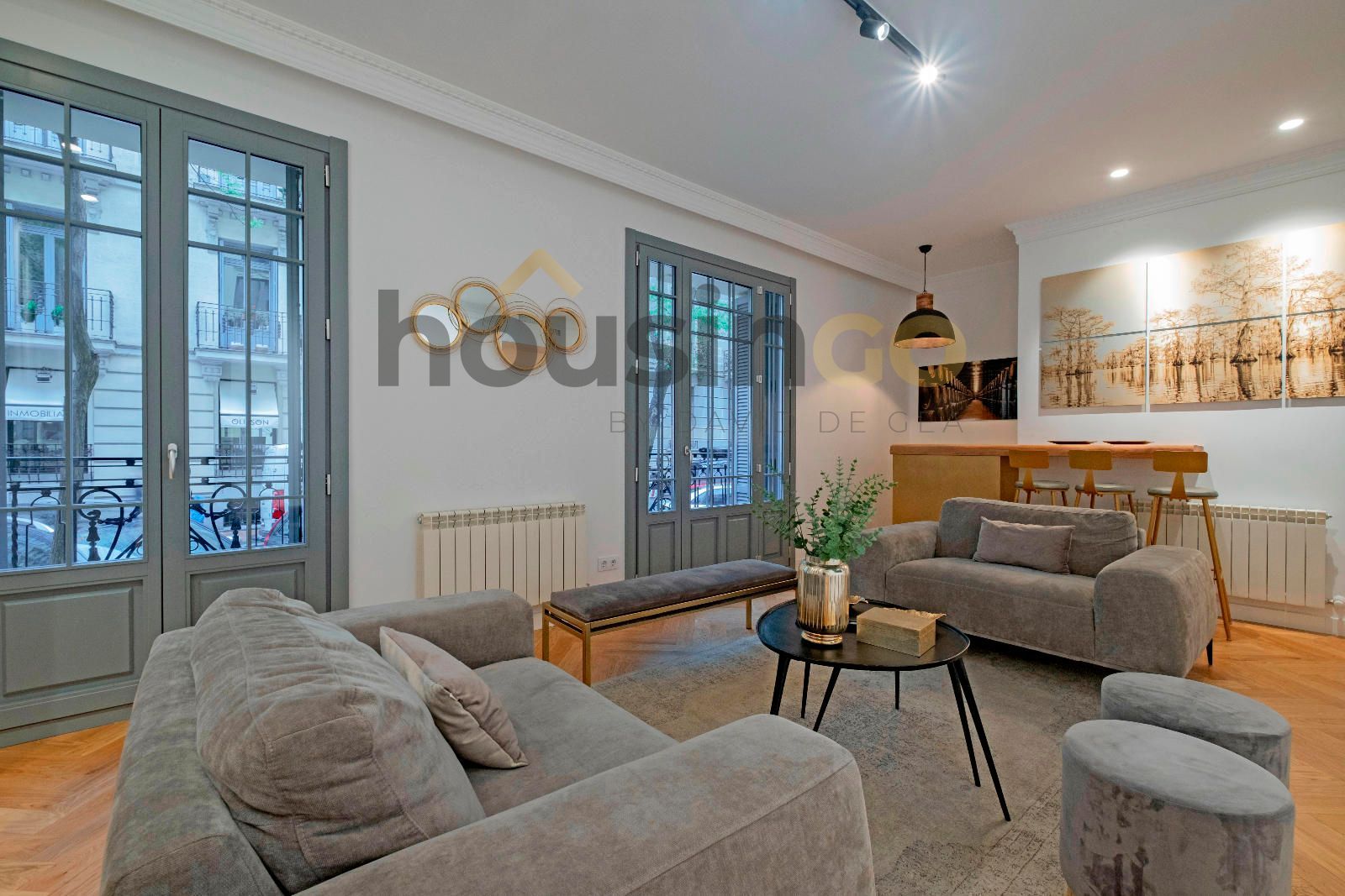 Sala d'estar de Pis de lloguer en  Madrid Capital amb Aire condicionat, Calefacció i Parquet