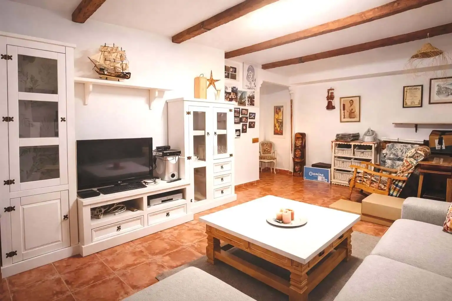 Sala d'estar de Casa o xalet en venda en Elche / Elx amb Aire condicionat, Terrassa i Traster